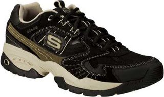 Mens Skechers Sparta   Black/Brown Sneakers