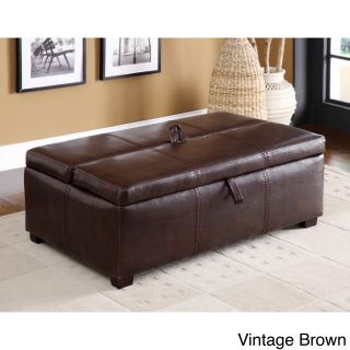 Furniture Of America Kaya Bicast Leather Ottoman/ Sleeper (Bicast leather, tubular steel Upholstery materials Bicast leatherUpholstery color Black and Vintage BrownDoubles as an extra bedHidden, tubular bed frame with mattressHigh resiliency polyurethan