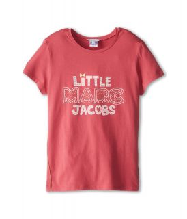 Little Marc Jacobs Printed S/S Tee With Lurex Side Seam Girls T Shirt (Red)