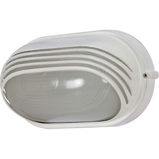 Nuvo Energy Saver 1 light Semi Gloss White Oval Hood Bulk Head