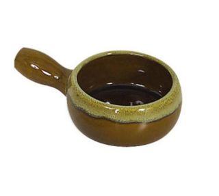 Browne Foodservice 18 oz Ceramic Onion Soup Bowl, With Side Handle, Brown