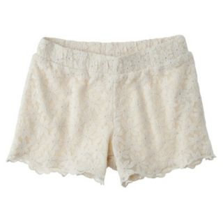 Cherokee Girls Lace Shorts   White Sand M