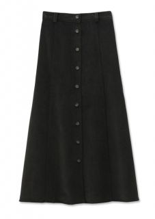 Plush Stretch corduroy Skirt, Black, 6