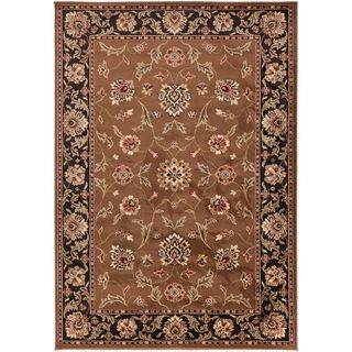Woven Classic Floral Border Brown Rug (4 X 55)