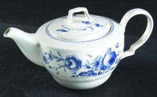 Nikko Antoinette Blue Teapot & Lid, Fine China Dinnerware   French Country, Blue