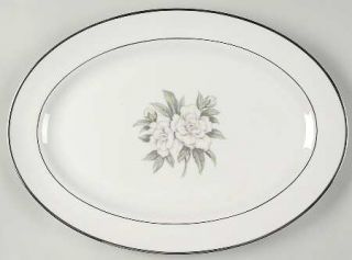 Royal Jackson Heirloom 15 Oval Serving Platter, Fine China Dinnerware   White F
