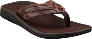 Mens Clarks Dude Donny   Brown Full Grain Leather Thong Sandals
