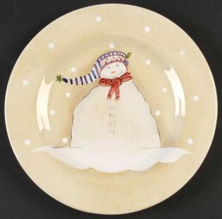 Sakura Snowmates Cream Salad Plate, Fine China Dinnerware   Snowman With Scarf&C