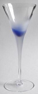 Block Crystal Rainy Day Water Goblet   Blue/Clear Frosted Bowl
