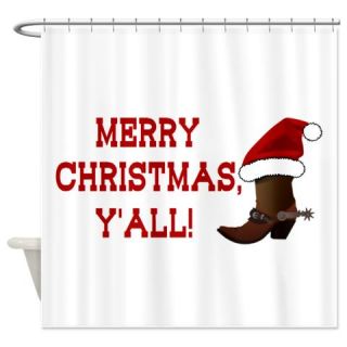  Santa Boot Merry Christmas, Yall Shower Curtain  Use code FREECART at Checkout