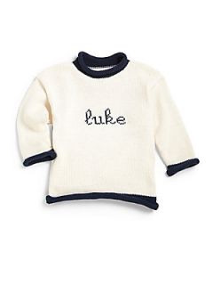 MJK Knits Toddlers & Little Boys Personalized Name Sweater/White   Cream