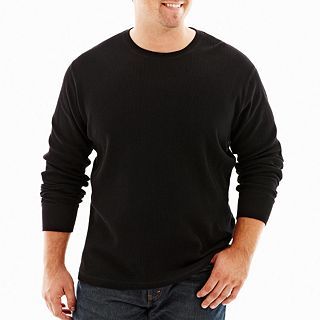 The Foundry Supply Co. Waffle Knit Crew Big & Tall, Black, Mens