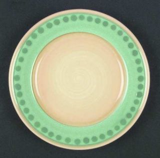 Epoch PotterS Wheel Salad Plate, Fine China Dinnerware   Green, Yellow & Blue B