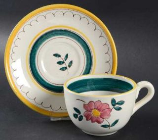 Stangl Garden Flower Flat Cup & Saucer Set, Fine China Dinnerware   Various Flow