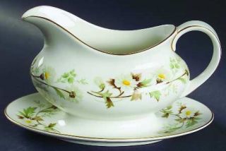 Royal Doulton Clairmont Gravy Boat with Attached Underplate, Fine China Dinnerwa