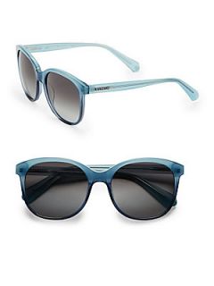 Round Gradient Acetate Sunglasses   Blue