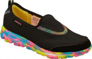 Girls Skechers GOwalk Wavelength   Black/Multi Casual Shoes