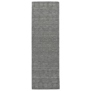 Handmade Trends Pop Grey Wool Runner Rug (26 X 8)