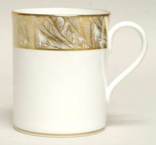 Royal Worcester Gold Feather Mug, Fine China Dinnerware   Gold Feathers Rim, Gol