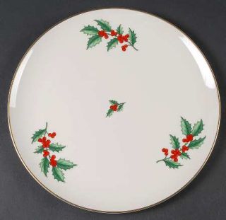 Pickard Holly Service Plate (Charger), Fine China Dinnerware   Green Holly, Red