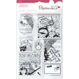 Papermania Cling Urban Stamps 5x7 travel Print