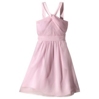 TEVOLIO Womens Halter Neck Chiffon Dress   Pink Lemonade   4
