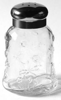 Anchor Hocking Savannah Clear Shaker with Metal Lid   Pressed,Floral Design,Gift