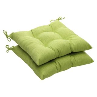 Outdoor 2 Piece Tufted Chair Cushion Set   Green