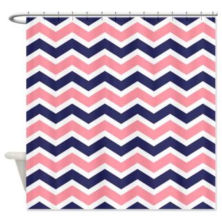  Nautical Chevron Pink Shower Curtain  Use code FREECART at Checkout