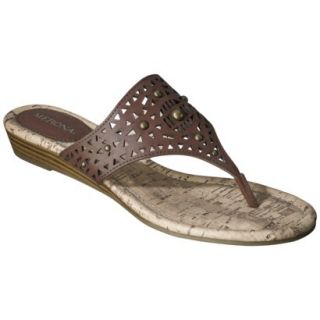Womens Merona Elisha Perforated Studded Sandals   Brown 8