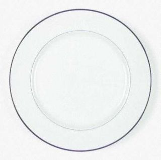 Nitto Ingrid Dinner Plate, Fine China Dinnerware   White With Platinum Trim & Ve