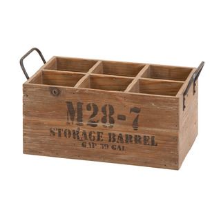 Natural Stamped Wooden Wine Crate (16 inches wide x 8 inches high Material Well seasoned quality wood Finish Natural with stamped letters Well seasoned quality wood Finish Natural with stamped letters)