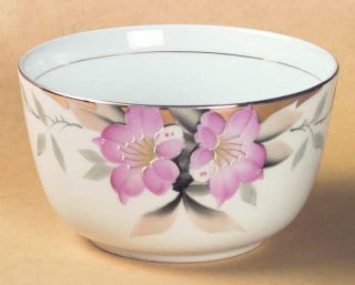 Noritake Azalea Cranberry Bowl, Fine China Dinnerware   Pink,Patent#19322 Or #25