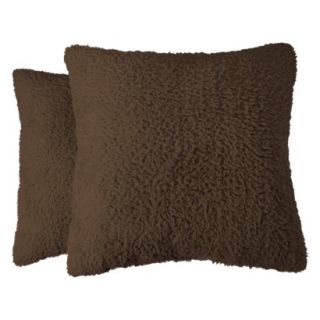 Room Essentials 2 Pack Textured Toss Pillows   Burnt Brown (18x18)