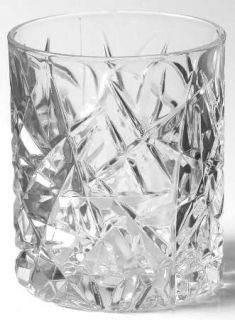 Cristal DArques Durand Sculptra Double Old Fashioned   Geometric Lines, Barware