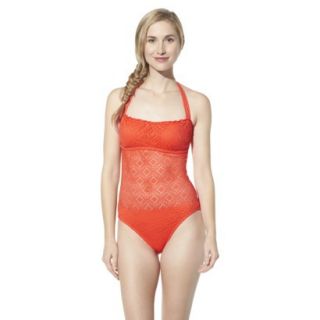 Mossimo Womens Crochet Mix and Match 1 Piece Swimsuit  Tangelo M