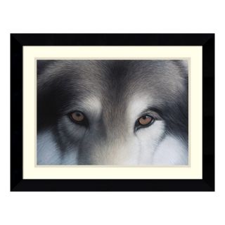 J and S Framing LLC Eyes of the Hunter Gray Wolf Framed Wall Art   26.62W x 20.