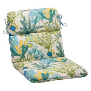 Outdoor Rounded Chair Cushion   Green/Blue Ocean Scene