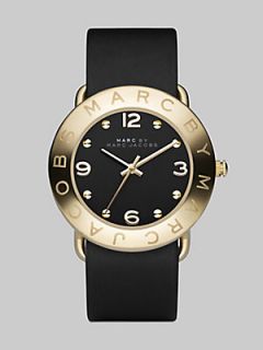 Marc by Marc Jacobs Amy Leather Strap Watch/Black   Black