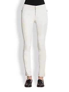 J Brand Ready To Wear Beryl Leather Skinny Pants   White