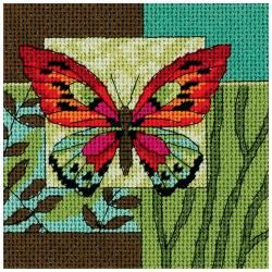 Butterfly Impression Mini Needlepoint Kit 5x5 Stitched In Thread