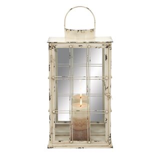 Vintage Glass And Metal Candle Lantern