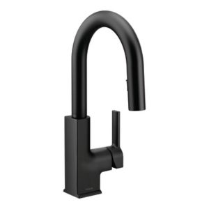 Moen S62308BL STO One Handle High Arc Pulldown Bar Faucet