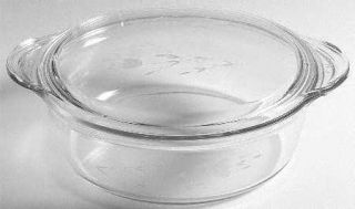 Princess House Crystal Heritage 2.5 Quart Round Covered Casserole   Gray Cut Flo