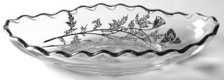 Silver City Flanders 8 Inch Relish   Sterling Overlay Floral,Clear Body