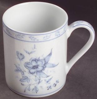 American Atelier French Floral Mug, Fine China Dinnerware   Blue Flowers,Leaves&