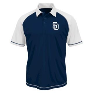 MLB Mens San Diego Padres Synthetic Polo T Shirt   Navy/White(L)