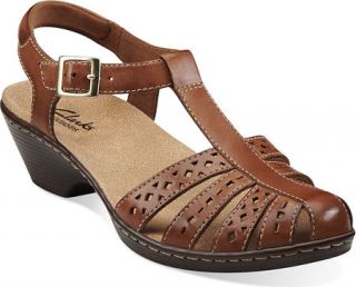 Womens Clarks Wendy Lily   Tan Leather Sandals