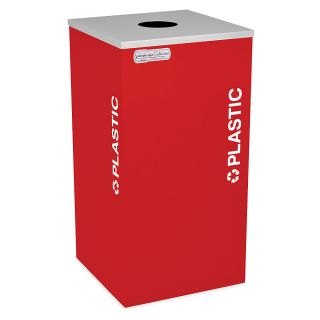 Ex Cell Kaleidoscope Collection Recycling Container   Square Container With Plastic Lid   Red