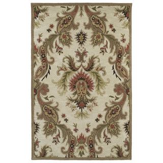 Lawrence Multicolored Damask Hand tufted Wool Rug (2 X 3)